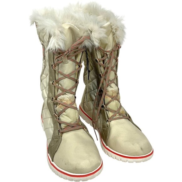 Sorel Shoes - Sorel Cizy Cate Boots Fawn US Size 9.5 Fawn Ivory Lace Up *FLAW* Lightweight